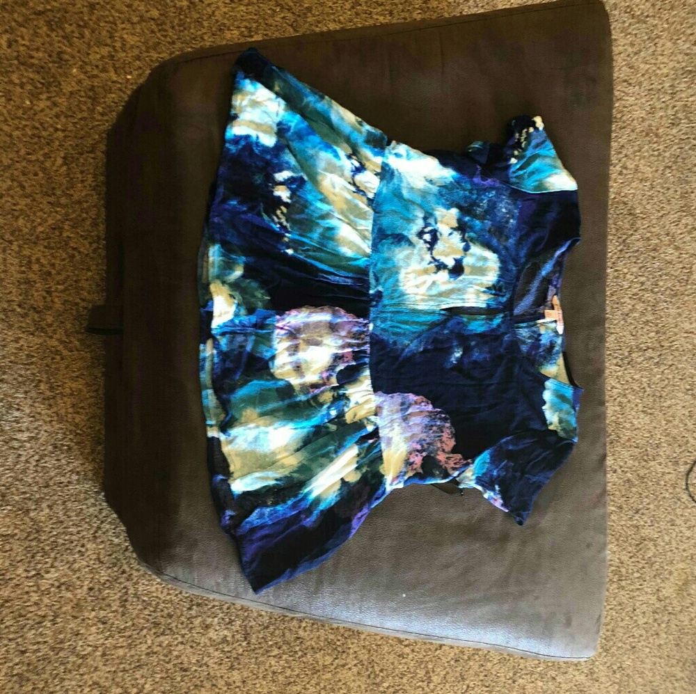 Blue and purple watercolor dress shirt